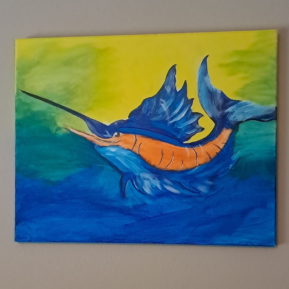 Colorful Sailfish Canvas Art